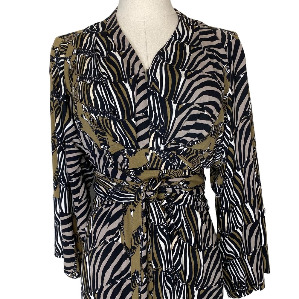 Banana Republic Issa London Zebra Print Kimono Jersey Knit Mini Dress Animal 2 - Picture 3 of 5